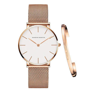Hannah Martin – Reloj de mujer de acero inoxidable resistente al agua – con pulsera gratis
