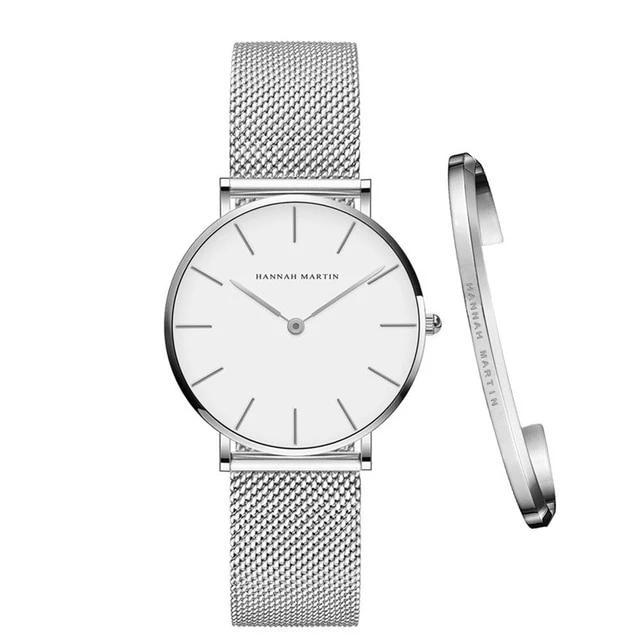Hannah Martin – Reloj de mujer de acero inoxidable resistente al agua – con pulsera gratis