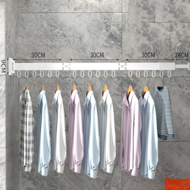 Retractable Clothes Dryer – Foldable Clothes Hanger for Wall Mounting