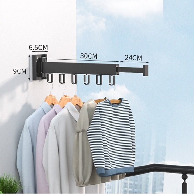 Retractable Clothes Dryer – Foldable Clothes Hanger for Wall Mounting