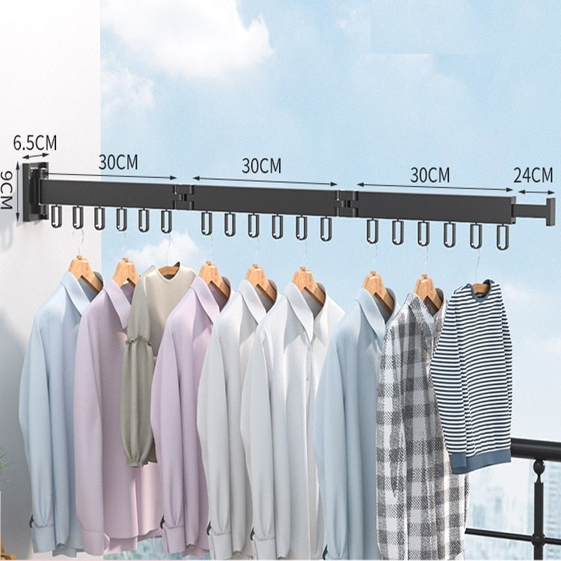 Retractable Clothes Dryer – Foldable Clothes Hanger for Wall Mounting