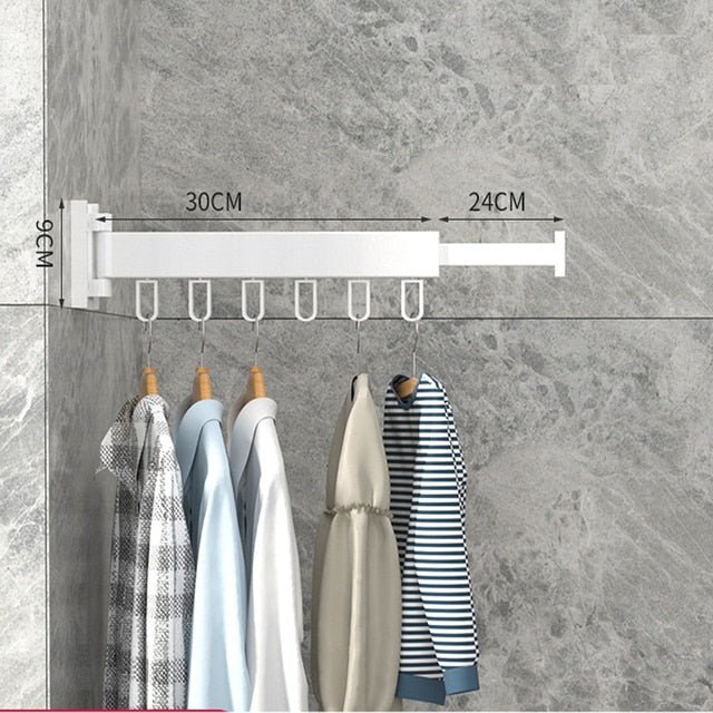 Retractable Clothes Dryer – Foldable Clothes Hanger for Wall Mounting