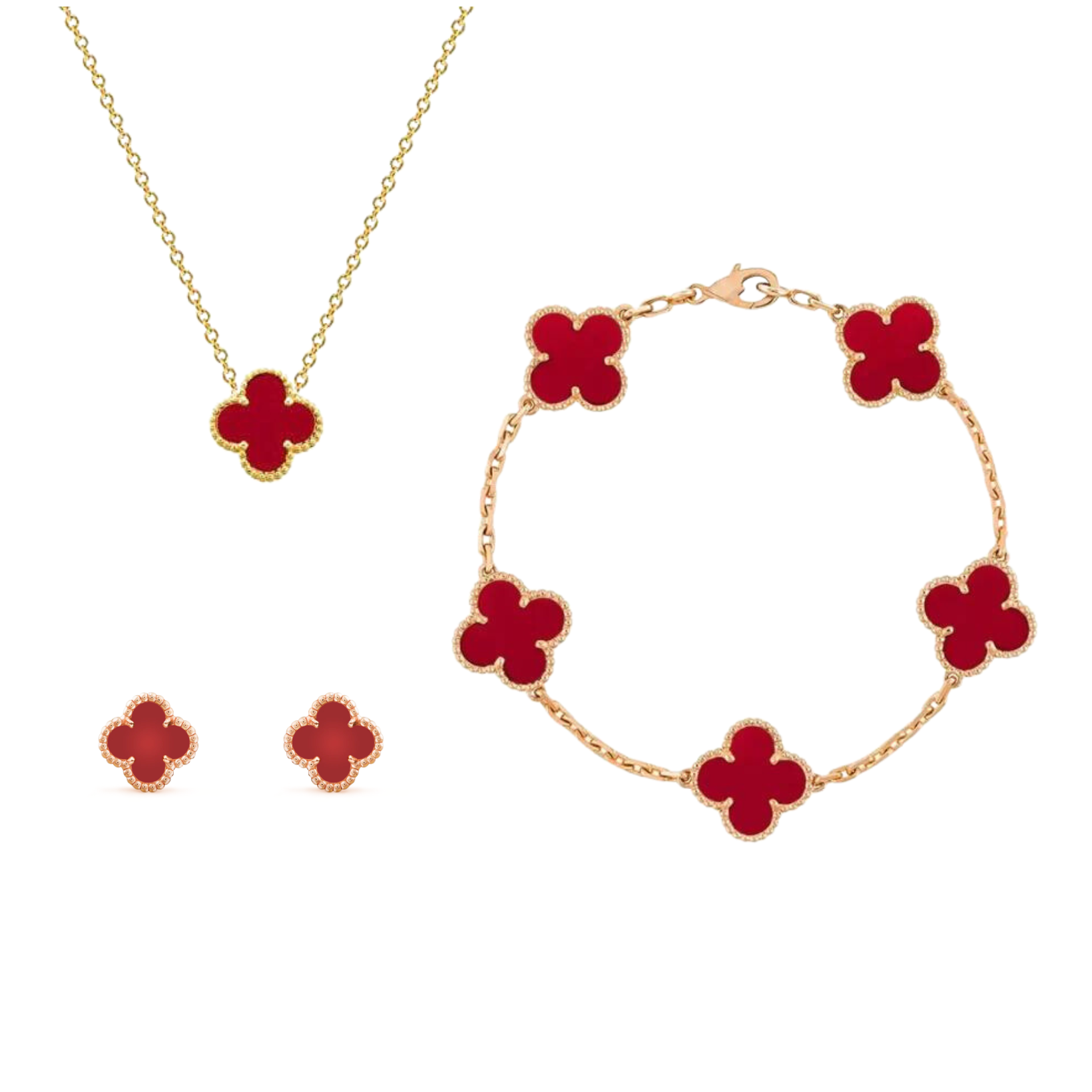 Julia – Set de joyería Klaver en oro y nácar | Lujo atemporal