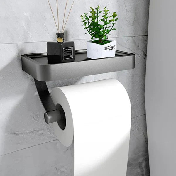 Stalux – Toilettenpapierhalter mit Ablage aus Edelstahl – Badezimmer