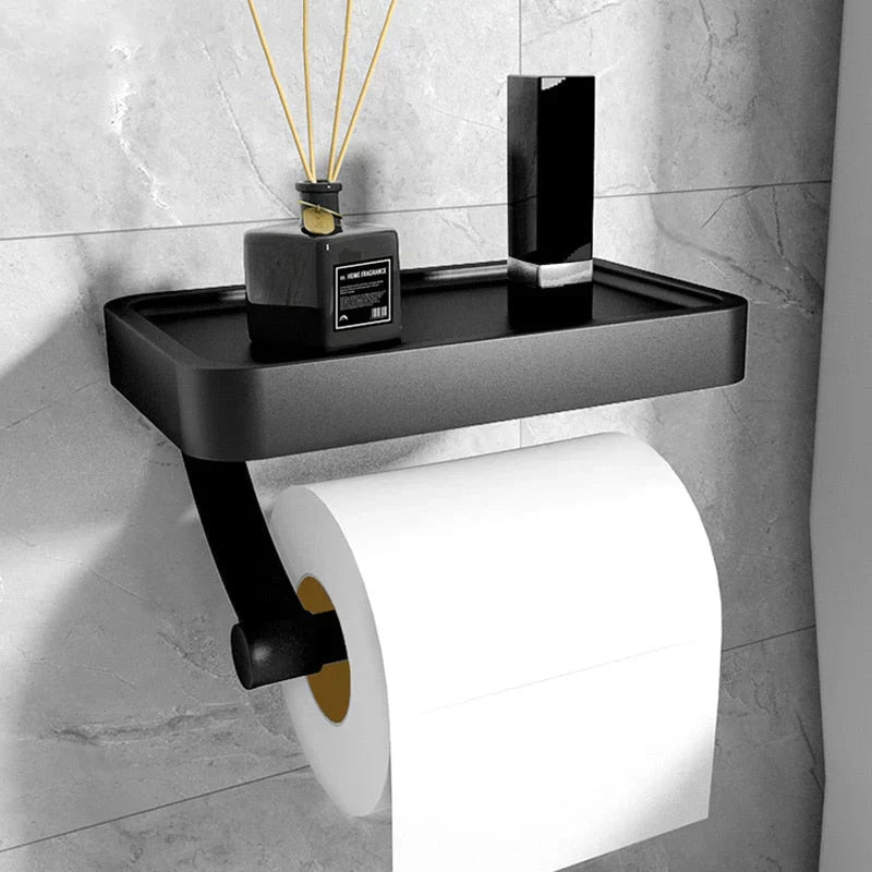 Stalux – Toilettenpapierhalter mit Ablage aus Edelstahl – Badezimmer