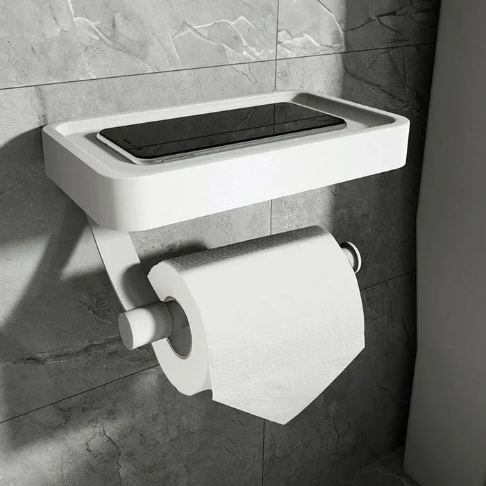Stalux – Toilettenpapierhalter mit Ablage aus Edelstahl – Badezimmer