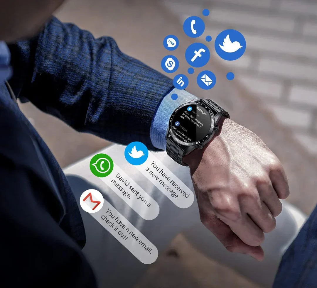 Luxe Smartwatch Heren | Multisport, Meldingen & Stijlvol Design