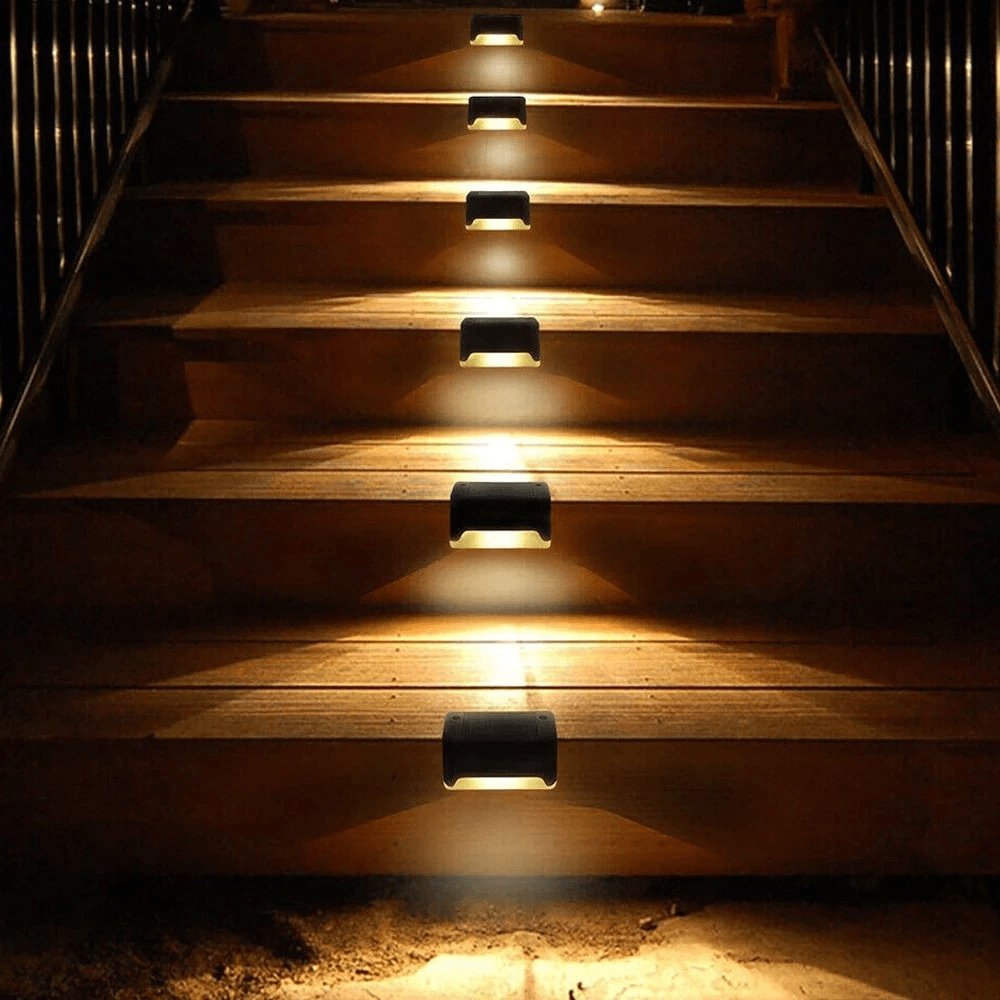 Solarbetriebene Treppenlichter | Wasserdicht mit Lichtschalter