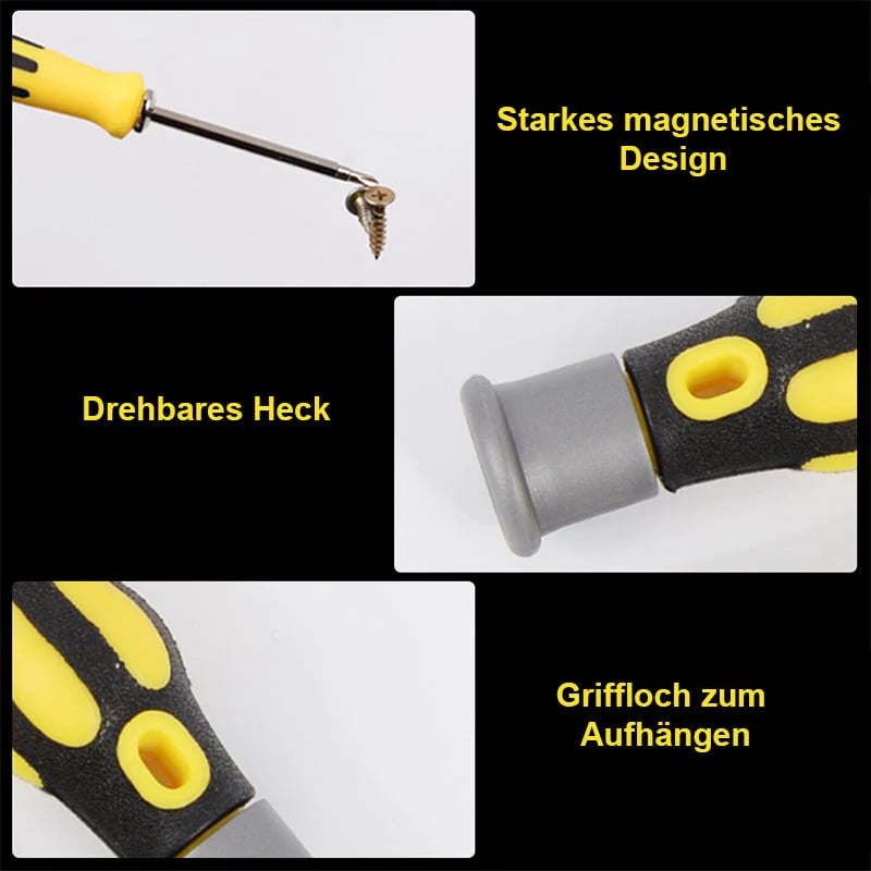 6-in-1 Schraubendrehersatz – Multifunktionales Set mit Magnetischen Bits