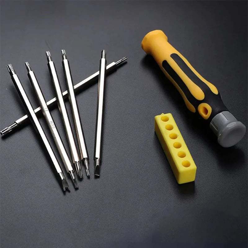 6-in-1 Schraubendrehersatz – Multifunktionales Set mit Magnetischen Bits