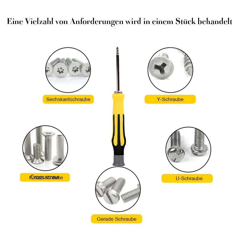 6-in-1 Schraubendrehersatz – Multifunktionales Set mit Magnetischen Bits