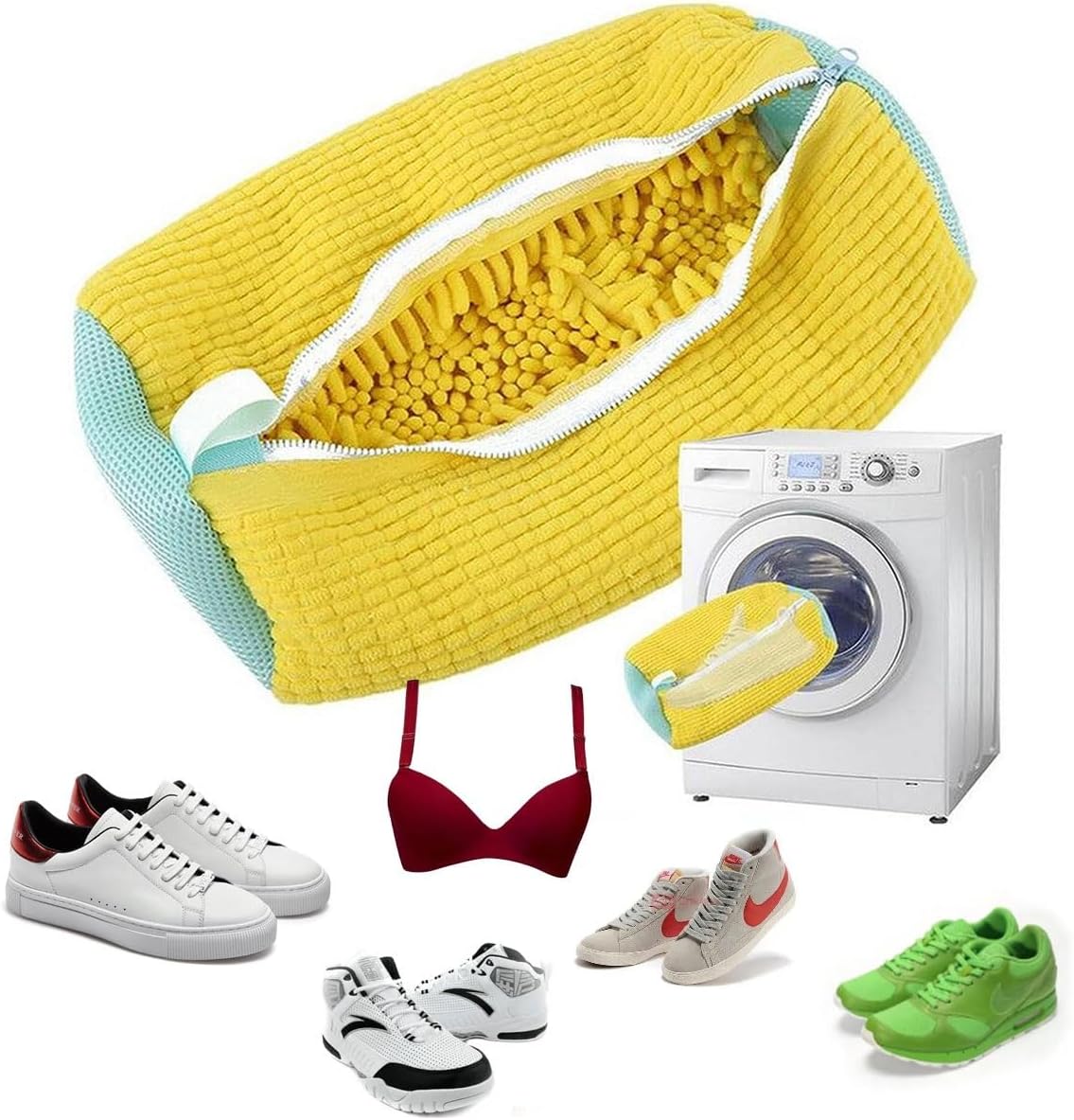Funda para zapatos con cepillo e cremallera – para a lavadora