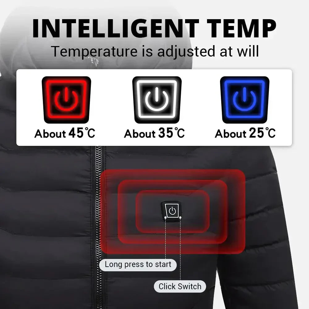 Core chaqueta de inverno con calefacción para mulleres e homes – Calor no frío