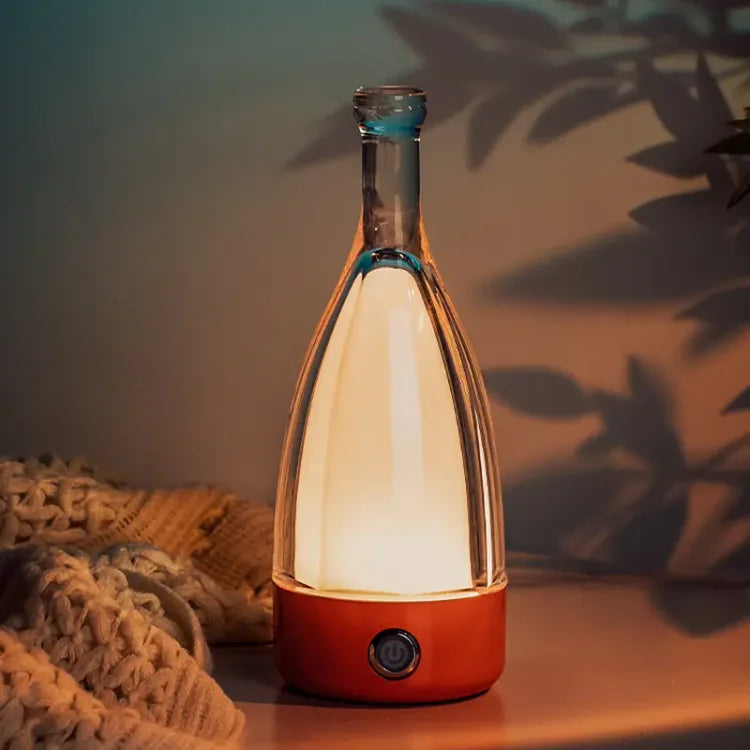 VinoGlow | Lámpara de mesa recargable en deseño de botella de viño