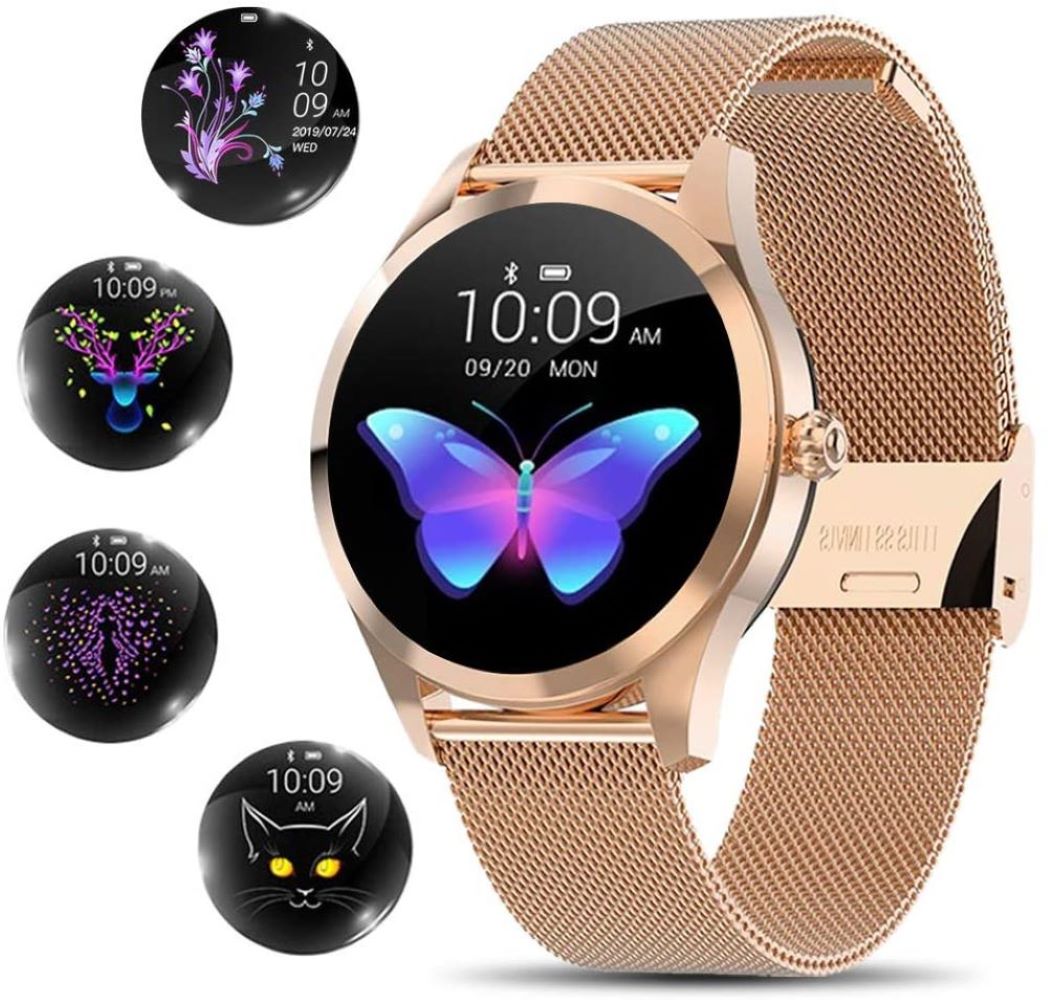 Smart Gold Dames Smartwatch – Stijlvol, Slim en Roestvrij Staal