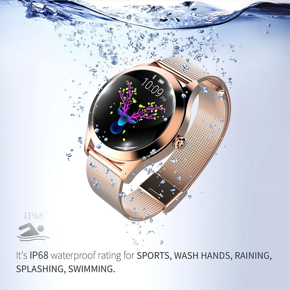 Smart Gold Dames Smartwatch – Stijlvol, Slim en Roestvrij Staal