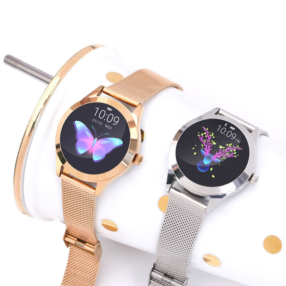 Smart Gold Dames Smartwatch – Stijlvol, Slim en Roestvrij Staal