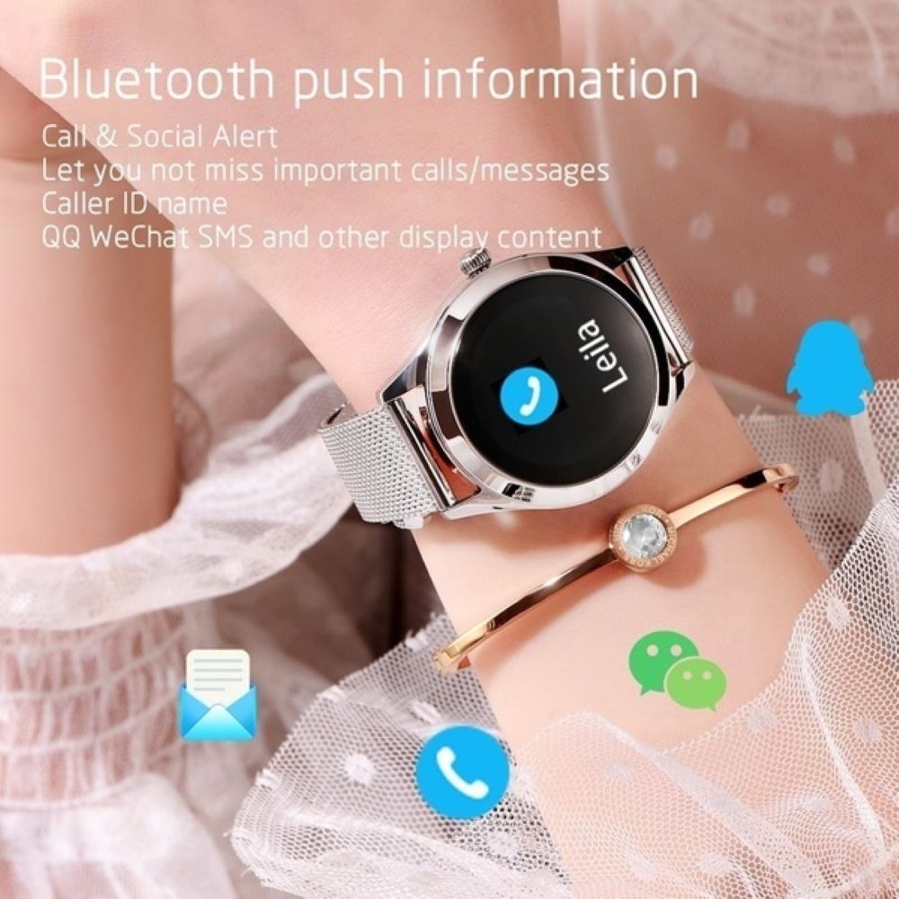 Smart Gold Dames Smartwatch – Stijlvol, Slim en Roestvrij Staal