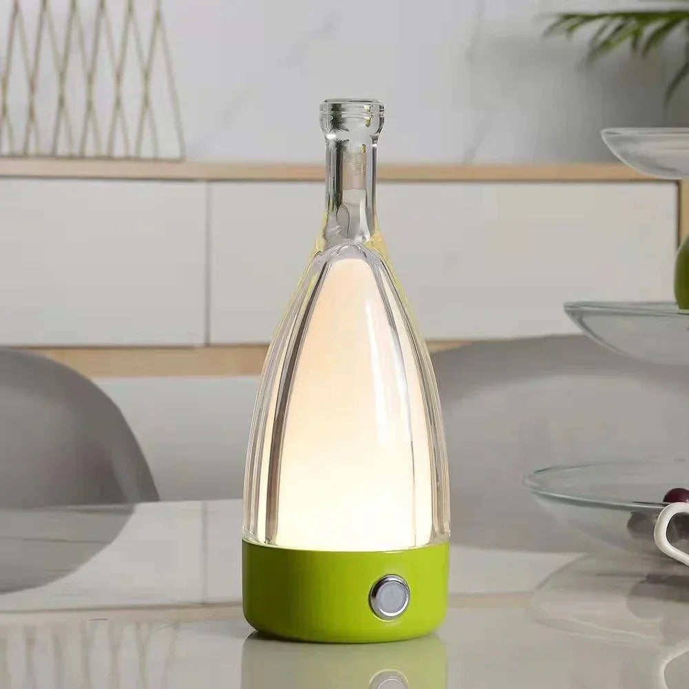 VinoGlow | Lámpara de mesa recargable en deseño de botella de viño