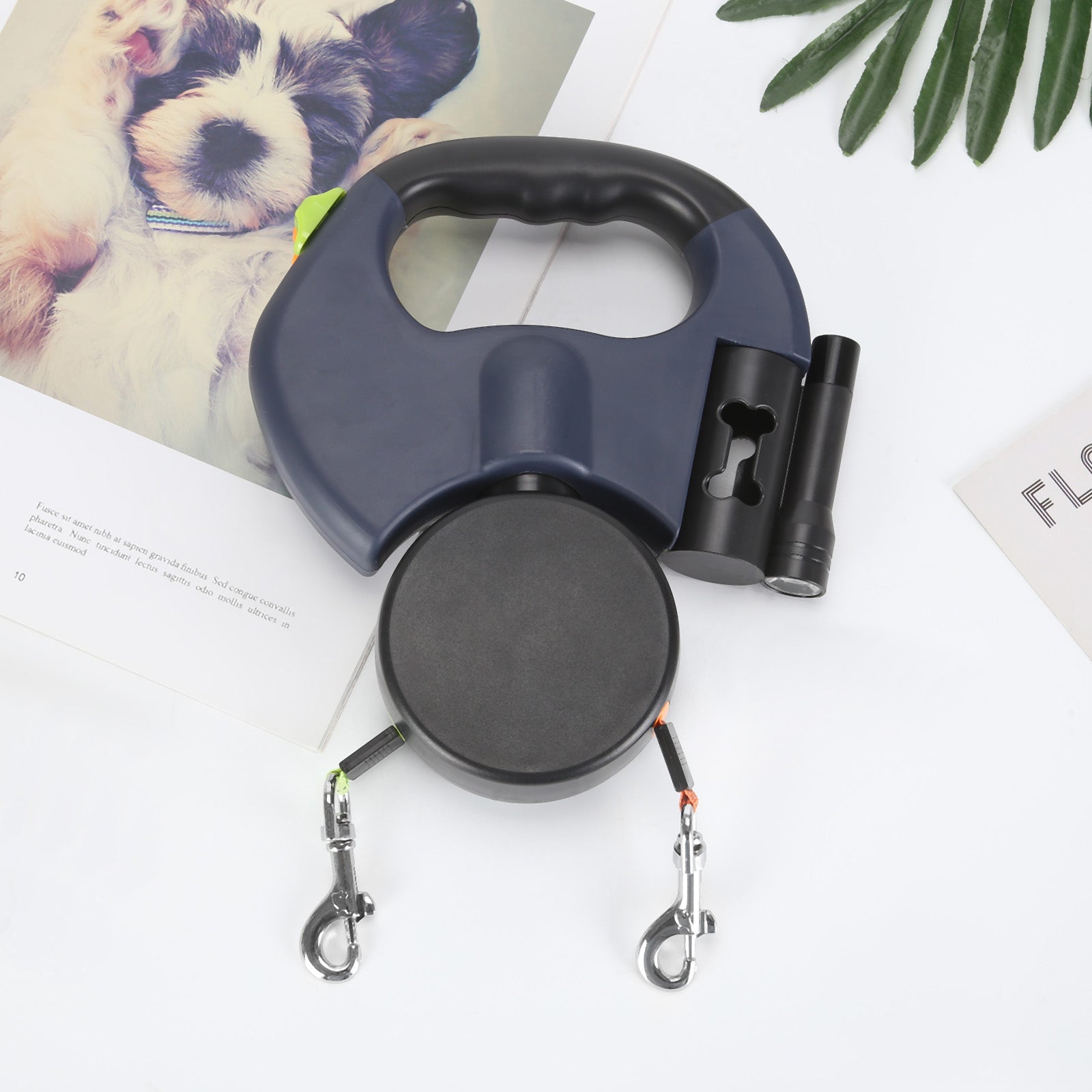 Propet Duo Hundeleine – Doppelte Rollleine mit LED & Reflektion  