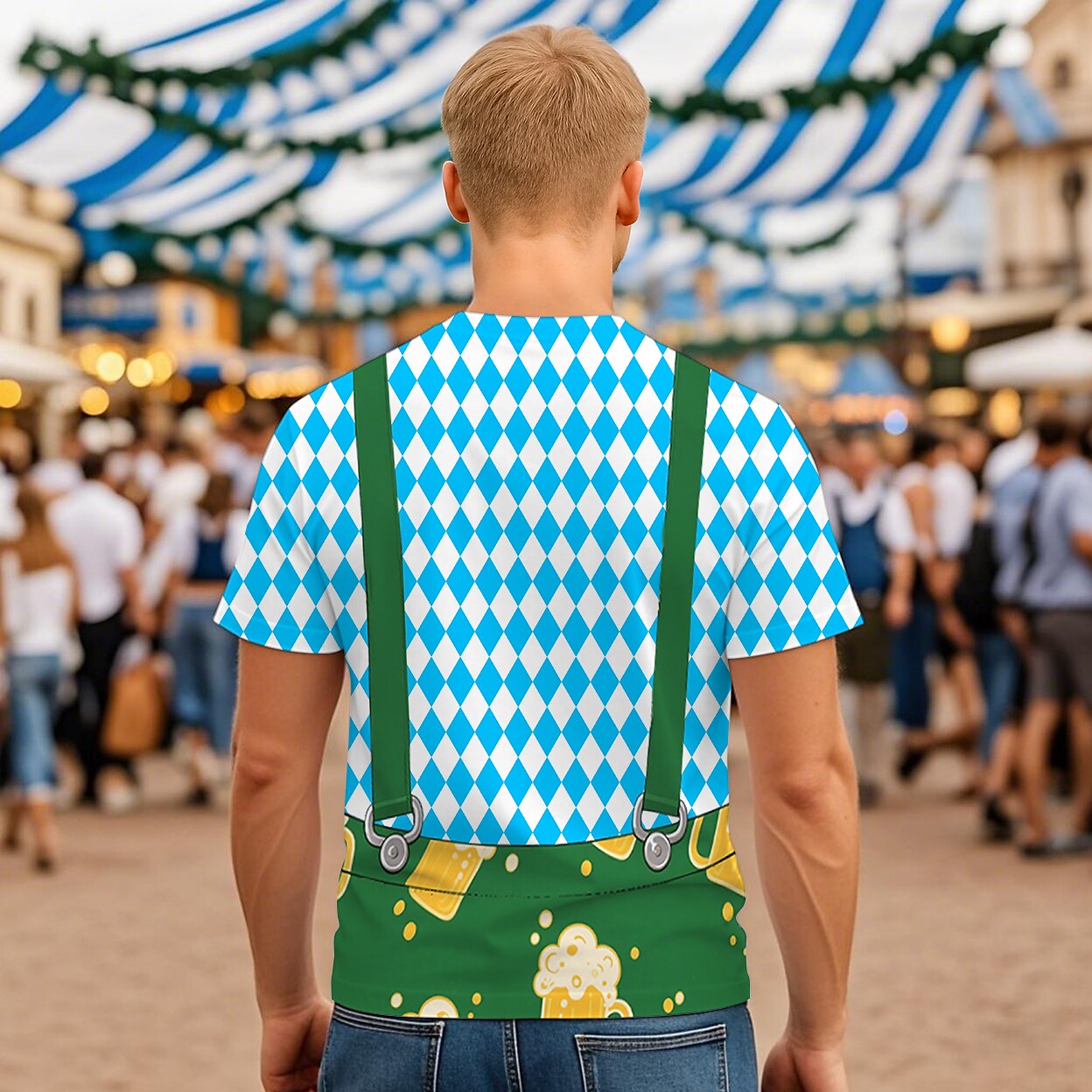 Trachtenwitz – Heren-T-Shirt met Lederhosen-Print – Jouw humorvolle Wiesn-look